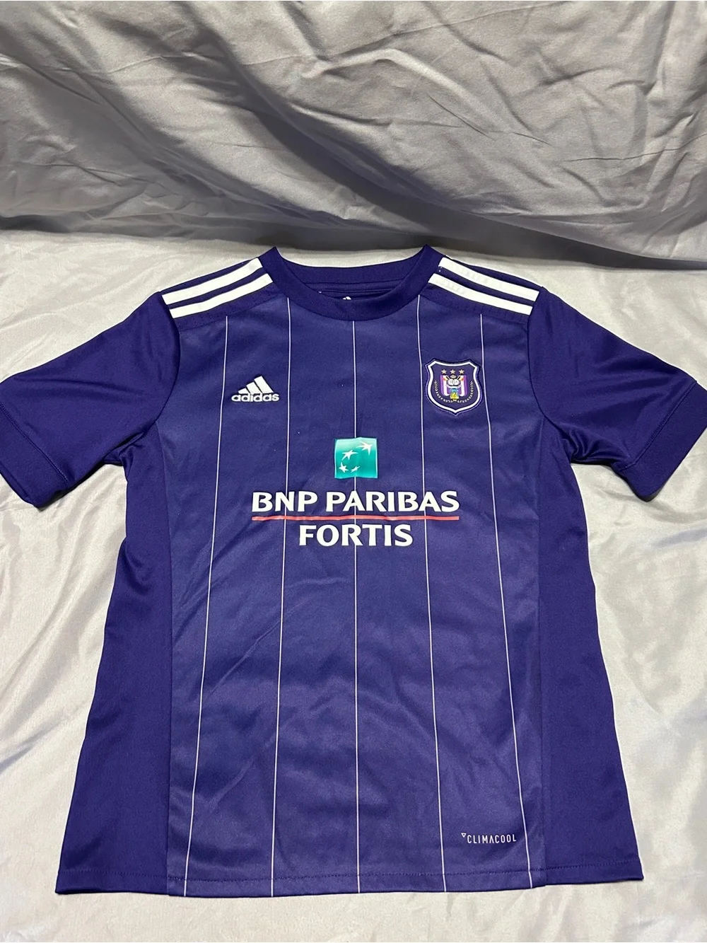 adidas Purple Anderlecht Football Jersey with Sponsor Logo